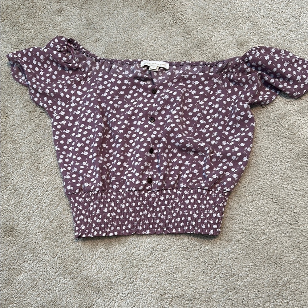Floral Off-Shoulder Crop Top